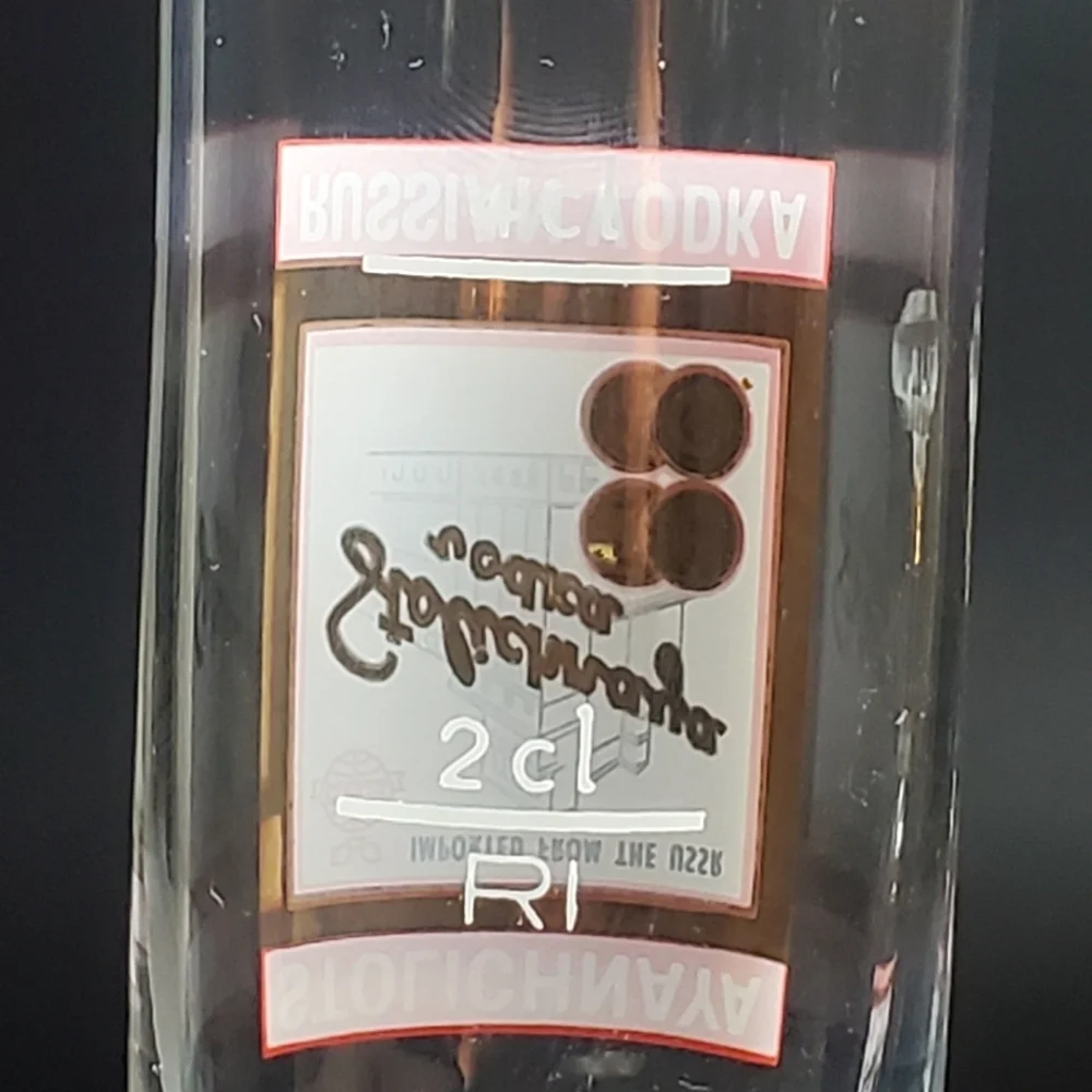 Stolichnaya Russian Vodka Stemmed Shot Glasses Set Vintage